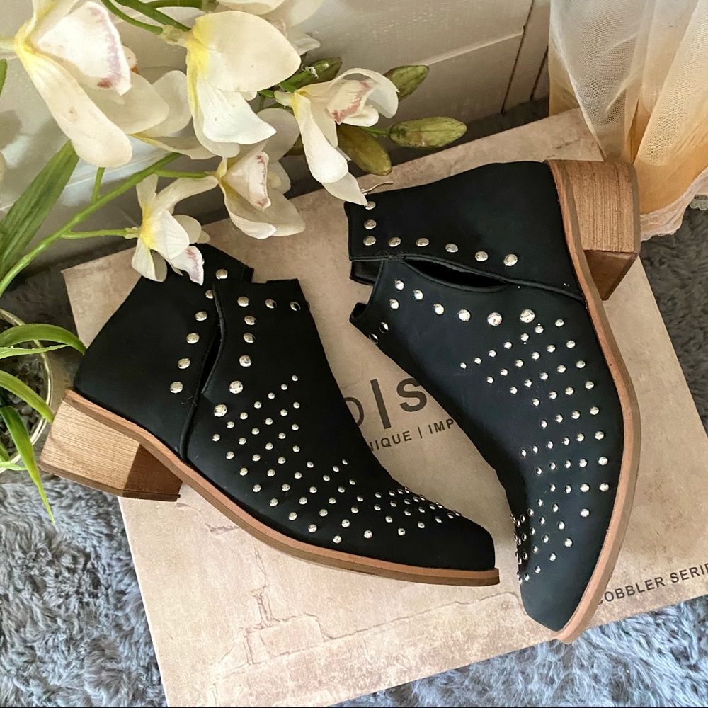 Charcoal Studded Booties